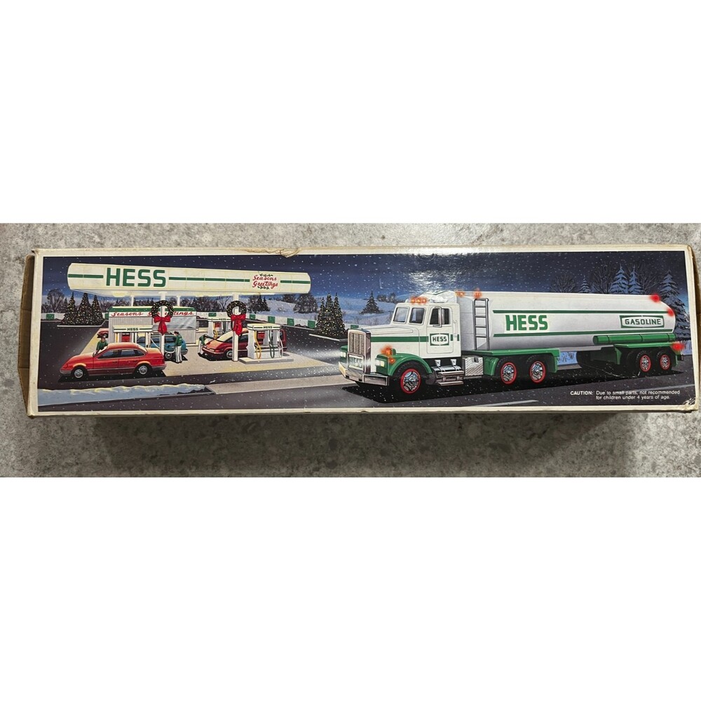 1990 Hess Toy Tanker Truck in Original Box w/ Inserts Lights Working